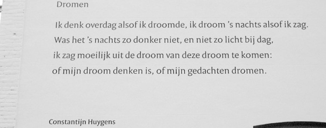 Poëzie, straatpoëzie, gedicht, muurgedicht, Constantijn Huygens, Den Haag