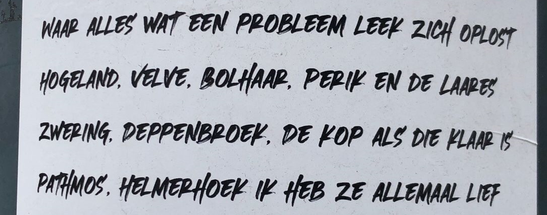 Poëzie, straatpoëzie, gedicht, Geef acht, Enschede